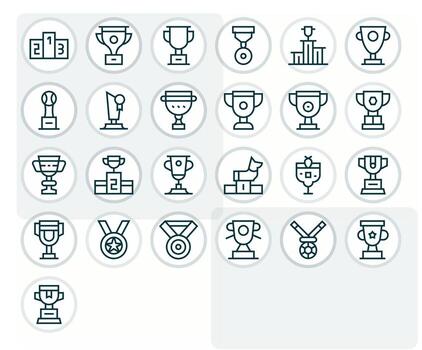 Regular Line Pixel Aligned Icons from Second Place Set with 25 128x128 Icons vector