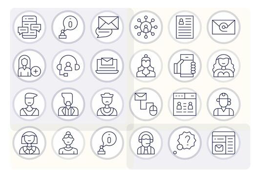 Contact Graphics Pack including 24 Thin Line High Resolution Display Perfect Icons vector