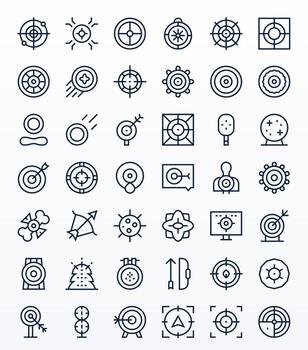 42 Regular Line Pixel Optimized Icons crafted for Aim Retina Ready applications vector