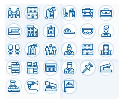28 Bold Line Icons designed for Workplace in High Resolution Display Perfect format vector