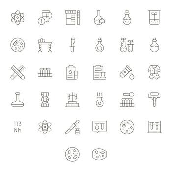 experimentar exhaustivo haz con 32 editable Delgado línea retina Listo íconos vector