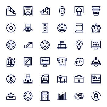 36 Icons for Level optimized in Detail Enhanced 128x128 Bold Line resolution vector