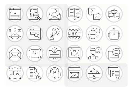 24 Display Perfect Thin Line Icons designed for Query Interface vector