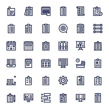 Tasks Graphics featuring 36 Bold Line Display Perfect 256x256 Designs vector