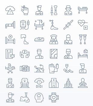 40 PIXEL Perfect Thin Line Icons designed for Recovery Interface vector