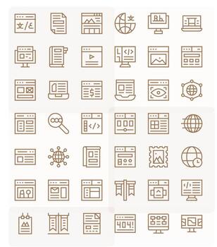 42 píxel Perfecto regular línea íconos diseñado para página web interfaz vector