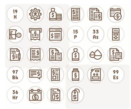 28 Bold Line PIXEL Perfect Icons tailored for Amount 256x256 interface vector