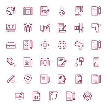 35 Icons for Change featuring Retina Ready Grid Fitted Regular Line Graphics vector
