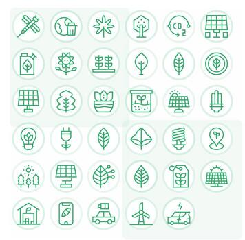Regular Line Detail Enhanced Icons from Eco Set with 35 High Resolution Icons vector