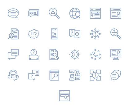 25 Regular Line Icons designed for Query in Retina Ready Detail Enhanced format vector