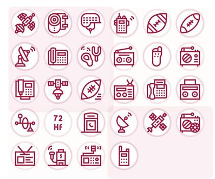 28 Display Perfect Bold Line Icons from Receiver Collection vector