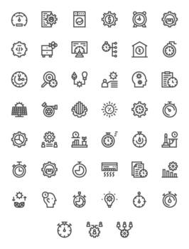 Efficiency Scalable Set featuring 45 Display Perfect Bold Line 128x128 Icons vector