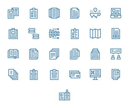 25 Regular Line Display Perfect Icons crafted for Reports 256x256 applications vector