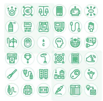 36 píxel alineado negrita línea íconos desde salida colección vector