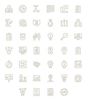 Progress Visual Pack containing 40 Thin Line Display Perfect Icons vector