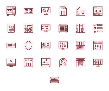 25 íconos para control S optimizado en monitor Perfecto 64 x 64 regular línea resolución vector