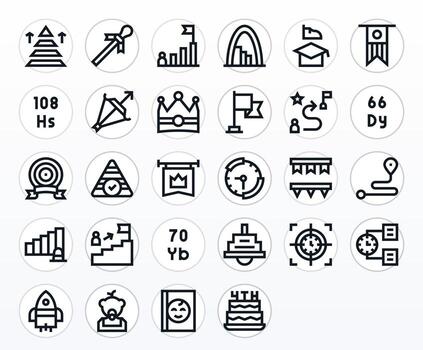 28 Display Perfect Bold Line Icons designed for Milestone Interface vector