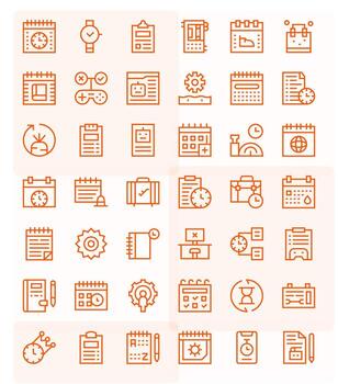 tarea icono biblioteca con 42 regular línea retina Listo píxel alineado diseños vector