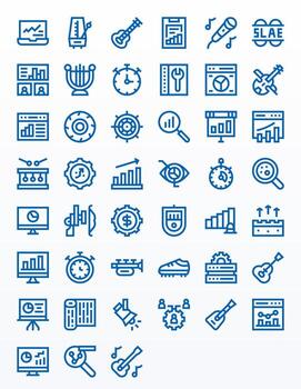 45 alto resolución íconos para actuación en monitor Perfecto negrita línea formato vector