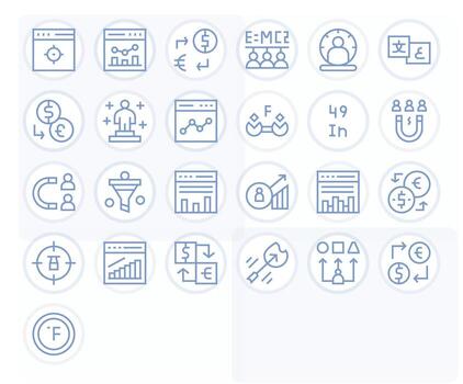25 retina Listo regular línea íconos para conversión con editable precisión vector