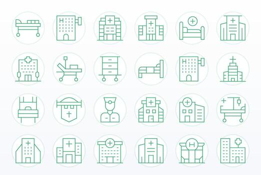 Ward Scalable Set featuring 24 Display Perfect Thin Line Retina Ready Icons vector