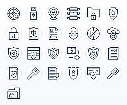 25 Pixel Optimized Regular Line Icons from Data Protection Collection vector