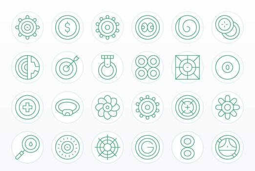 concéntrico escalable conjunto presentando 24 detalle mejorado Delgado línea alto resolución íconos vector