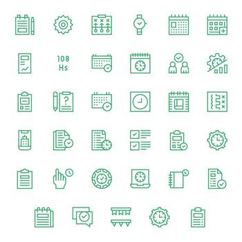 35 Regular Line Icons designed for Task in 128x128 Pixel Optimized format vector
