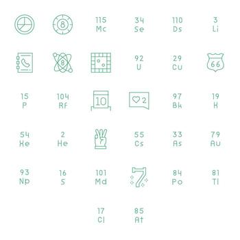 número icono repositorio conteniendo 32 Delgado línea 128x128 píxel alineado gráficos vector