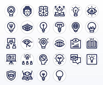 Insight Editable Set with 28 High Resolution Bold Line Icons vector