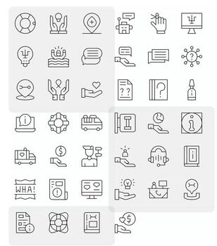 40 Thin Line Display Perfect Icons tailored for Help High Resolution interface vector