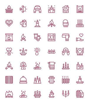 42 editable regular línea íconos diseñado para calor interfaz vector