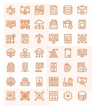 regular línea píxel Perfecto íconos desde datos administración conjunto con 42 alto resolución íconos vector