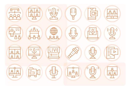 Webinar Scalable Set featuring 24 PIXEL Perfect Thin Line 256x256 Icons vector