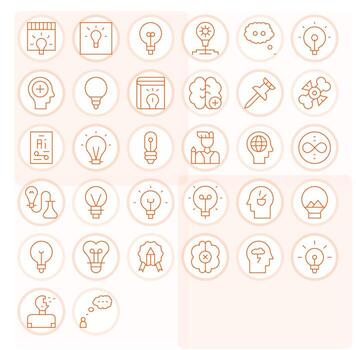Concept Scalable Set featuring 32 Pixel Optimized Thin Line 128x128 Icons vector