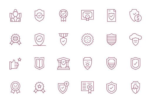 24 Icons for Reliable optimized in Pixel Aligned 256x256 Thin Line resolution vector