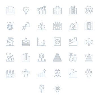 32 Thin Line Editable Icons tailored for Development Retina Ready interface vector