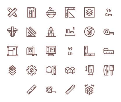 dimensión exhaustivo haz con 28 píxel optimizado negrita línea retina Listo íconos vector