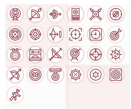 25 Icons for Aiming featuring High Resolution Grid Fitted Regular Line Graphics vector