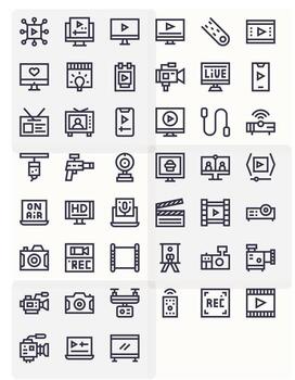 Icon Arsenal with 45 High Resolution Bold Line Pixel Optimized designs vector