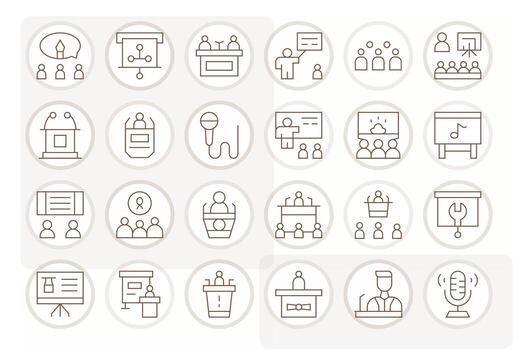 24 256x256 Thin Line Icons optimized for Lecture Pixel Optimized display vector