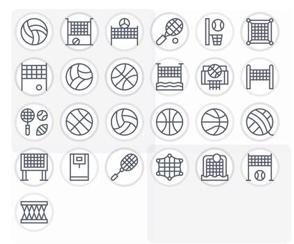 red último paquete con 25 256x256 regular línea píxel optimizado íconos vector