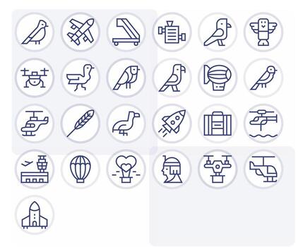 25 Regular Line Icons for Flight in crisp High Resolution Editable resolution vector