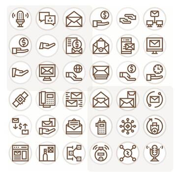 recibir icono biblioteca con 36 negrita línea alto resolución editable diseños vector