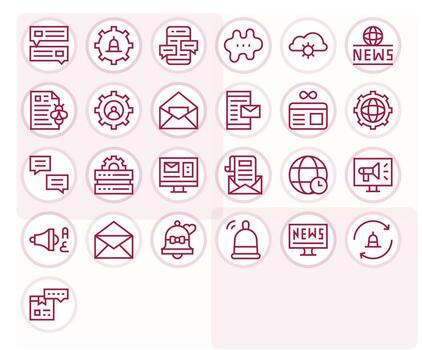 25 Regular Line Pixel Aligned 128x128 Icons from Updates Suite vector