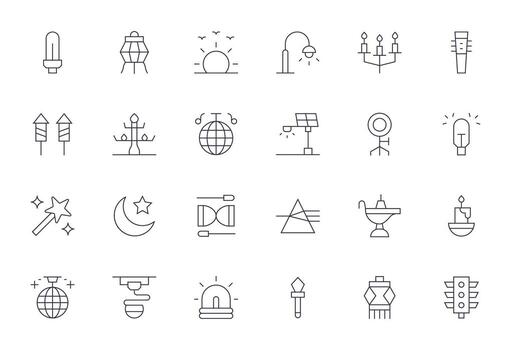 Light Graphics featuring 24 Thin Line Display Perfect High Resolution Designs vector