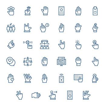 35 Display Perfect Icons themed around Interact in 64x64 Regular Line format vector