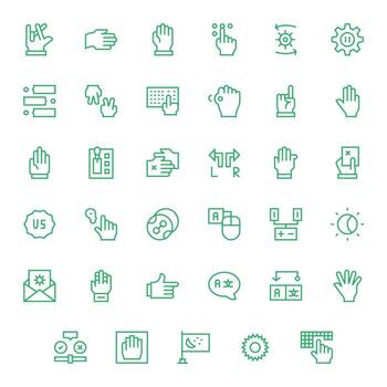 Option Display Perfect Set with 35 High Resolution Regular Line Icons vector