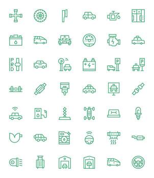 42 Regular Line Icons from Car in 128x128 Pixel Optimized Quality vector