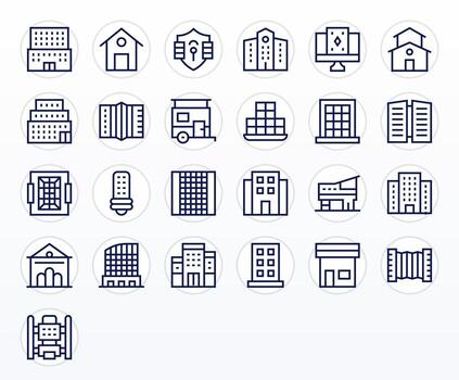 Windows Graphics Pack including 25 Regular Line 256x256 Grid Fitted Icons vector